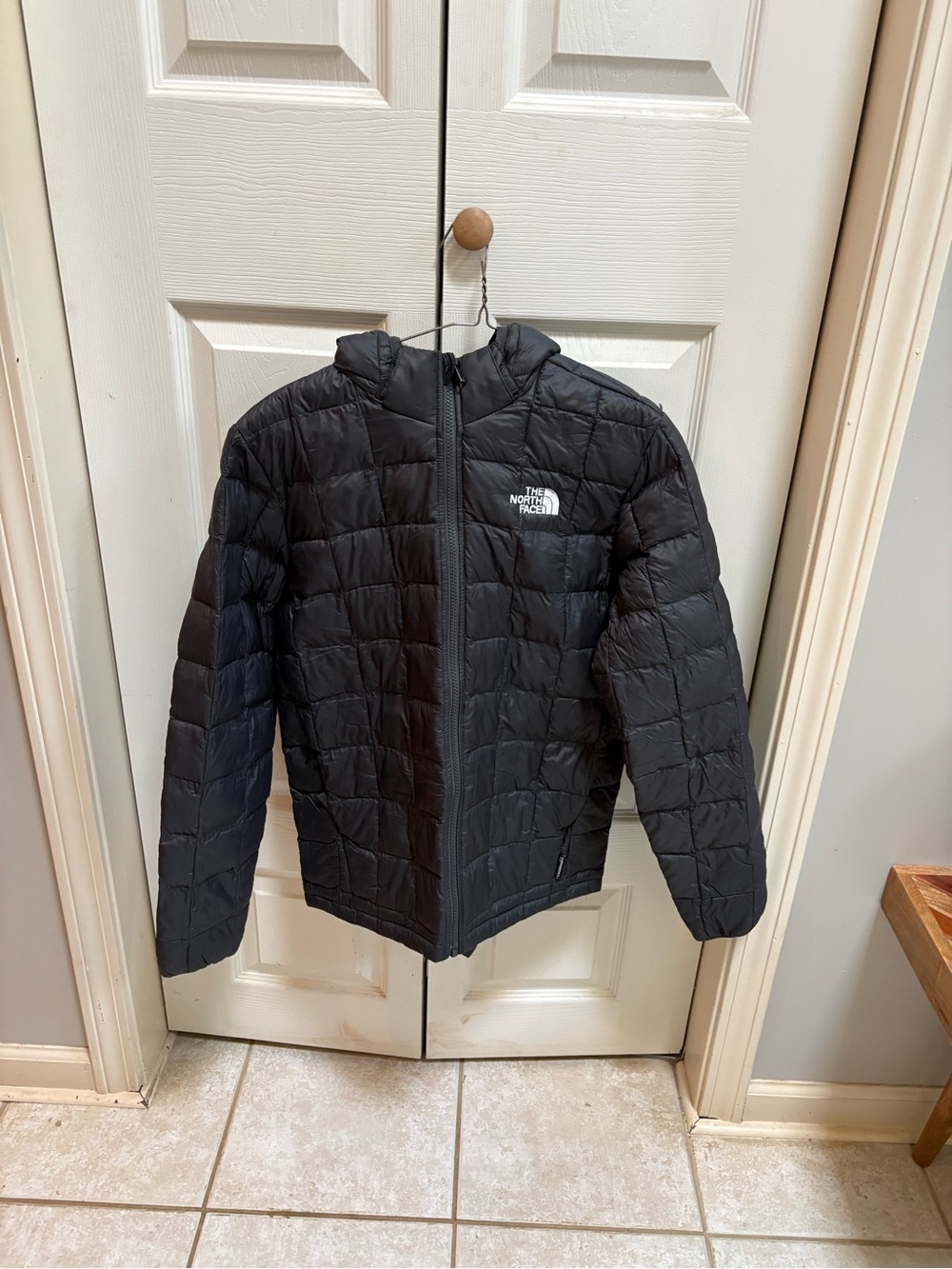 North Face Kids Black Quilted Hooded Puffer Jacket